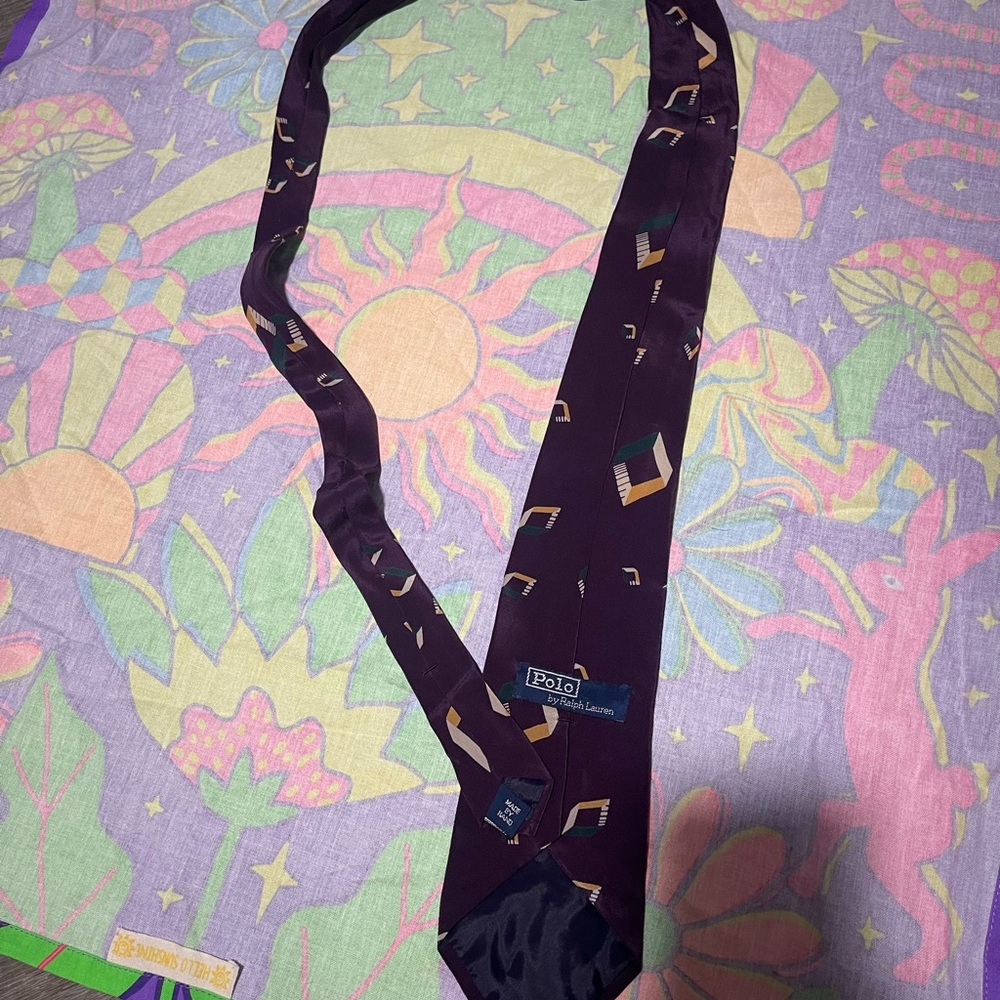 Ralph Lauren Deep Purple Geometric Silk Tie